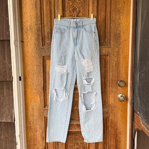 RSQ Baggy 90s Distressed Denim Jeans Light Wash Size 24